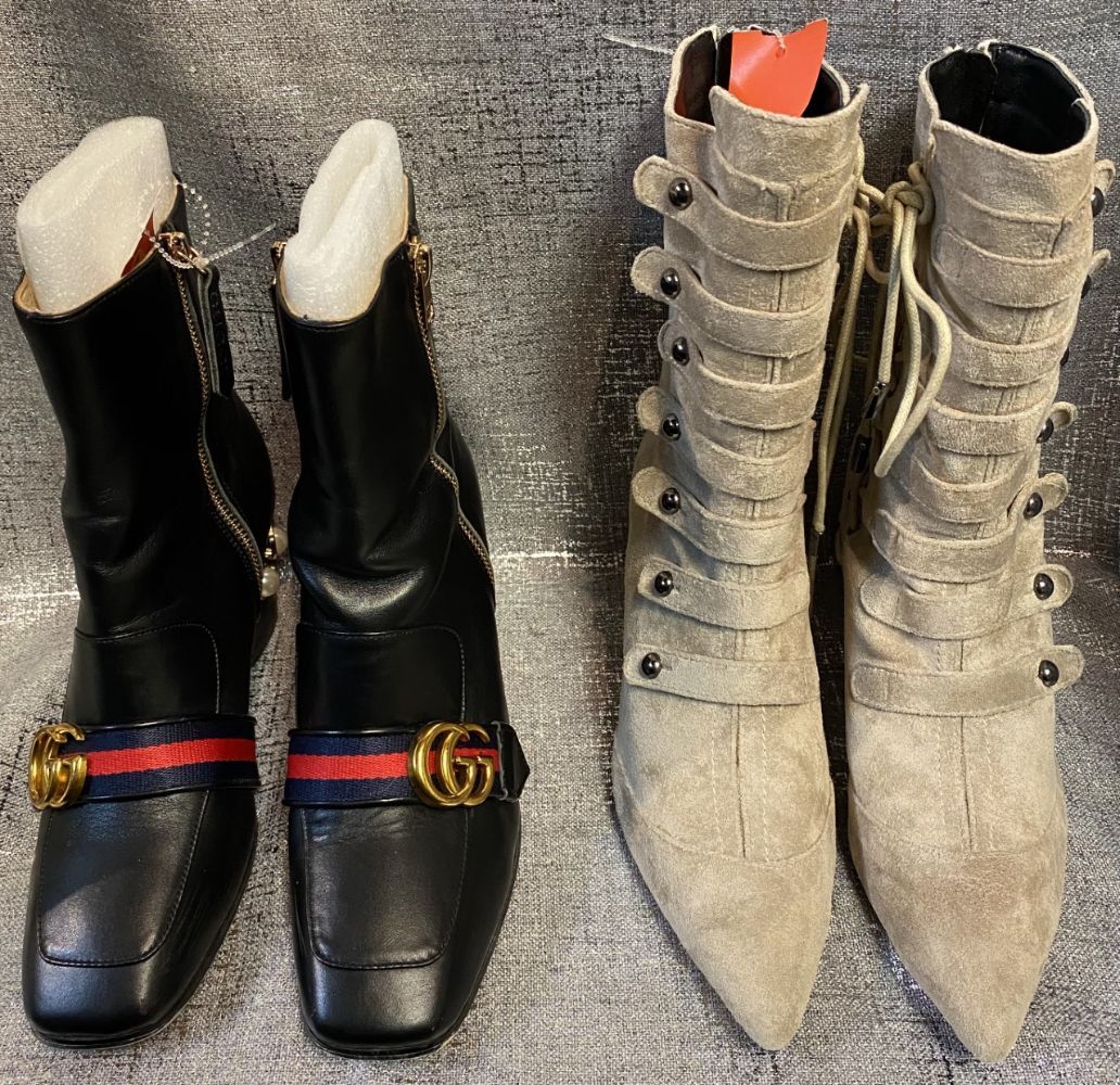 Gucci and Dior boots
