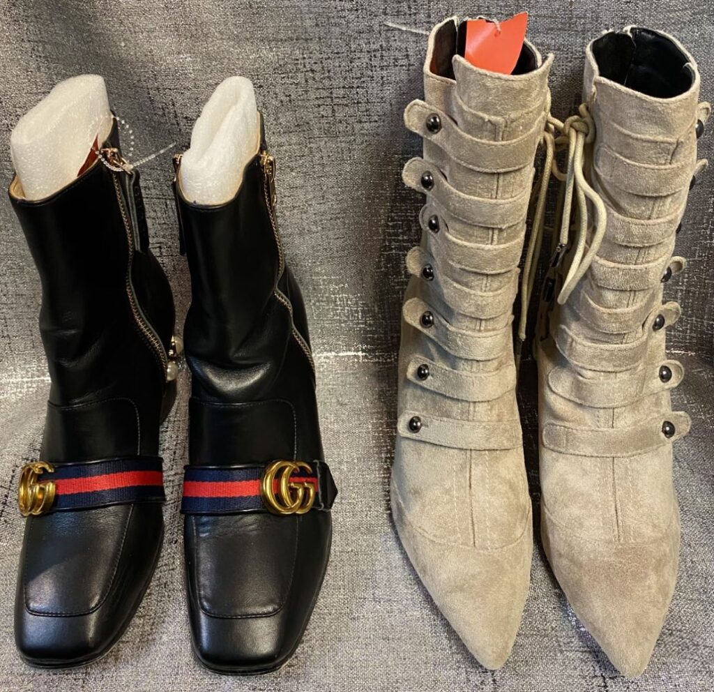 Gucci and Dior boots